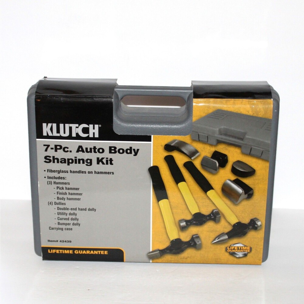 Klutch 7 pc Auto Body Shaping Kit car repair hammer dolly